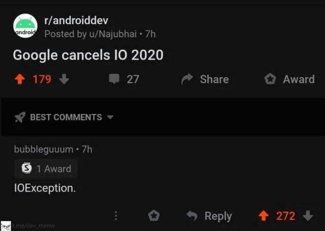 Google cancels I/O 2020, devs immediately label it an IOException