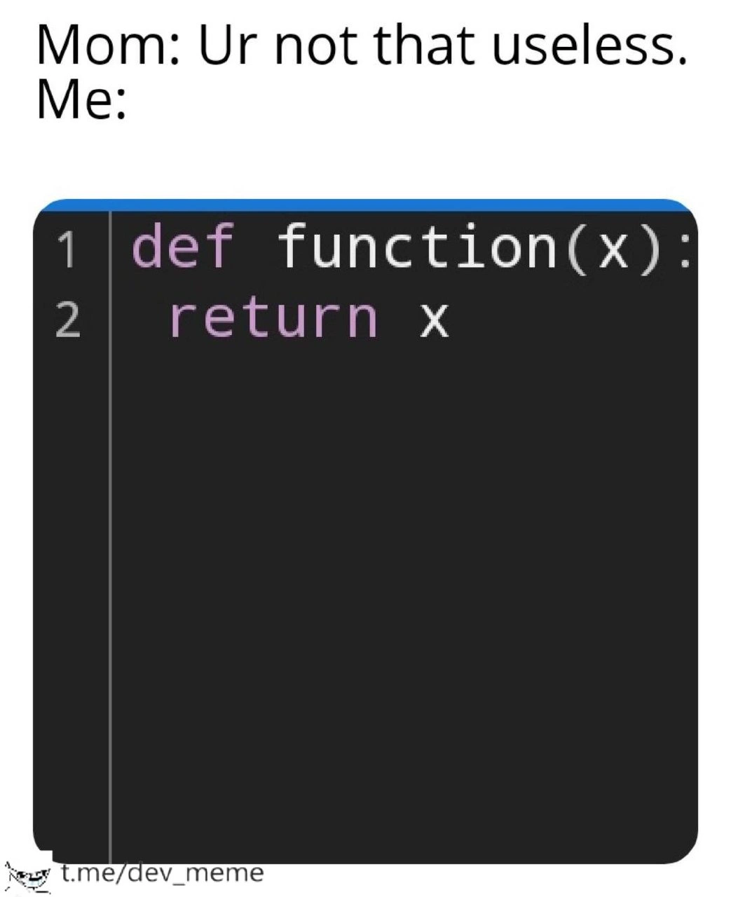 Mom says I'm useful; I deploy an identity function to prove it