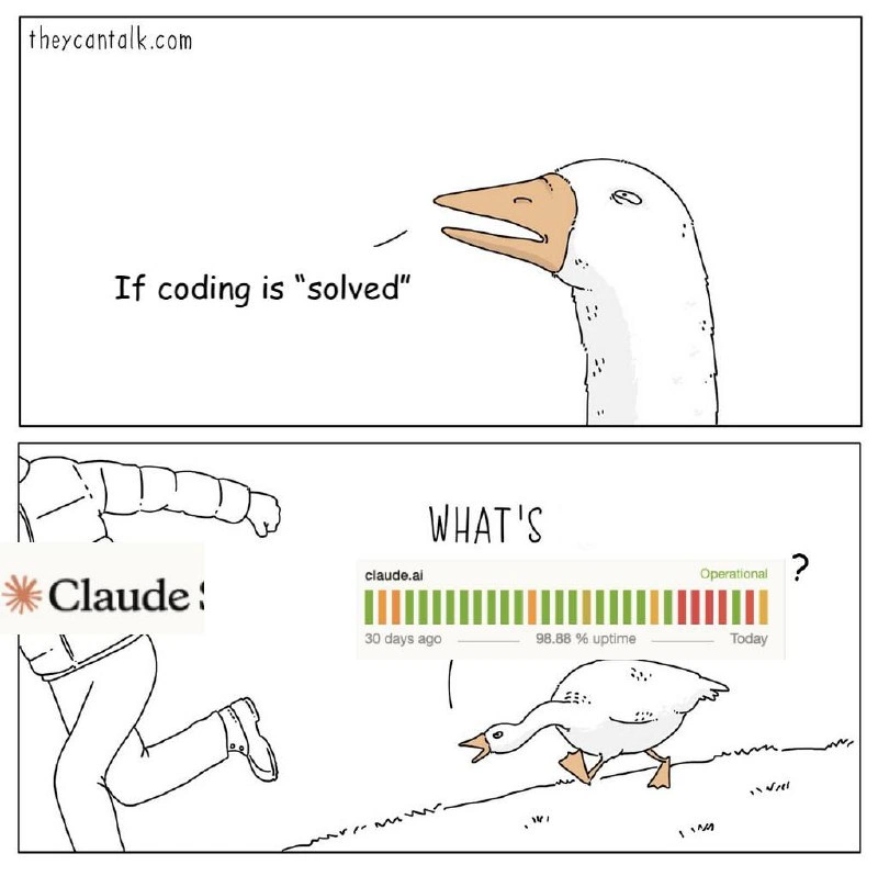 If Coding Is 'Solved'... Goose Chases Dev with Claude Status Page