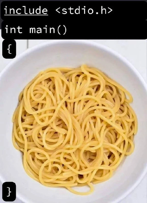 int main() { Bowl of Spaghetti }: C Program Body as Spaghetti Code