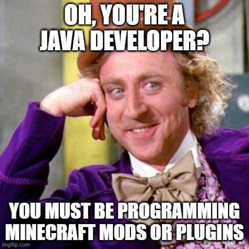 When everyone assumes Java devs only write Minecraft mods