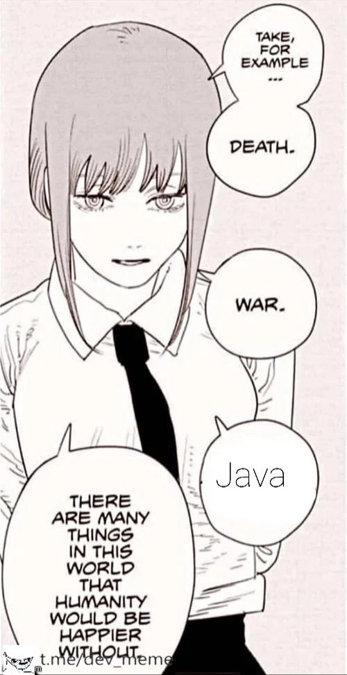 Death, War, and Java: Manga Punchline for Dev Language Wars
