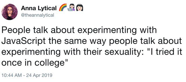 JavaScript as the 'College Experiment' of Programming