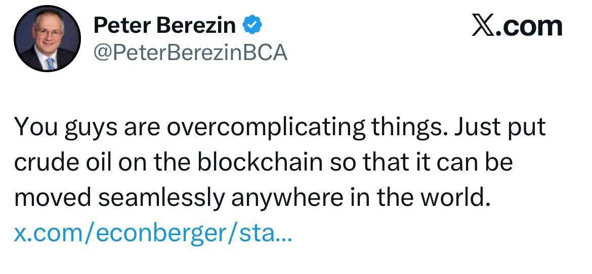 Just Put Crude Oil on the Blockchain to Move It Anywhere