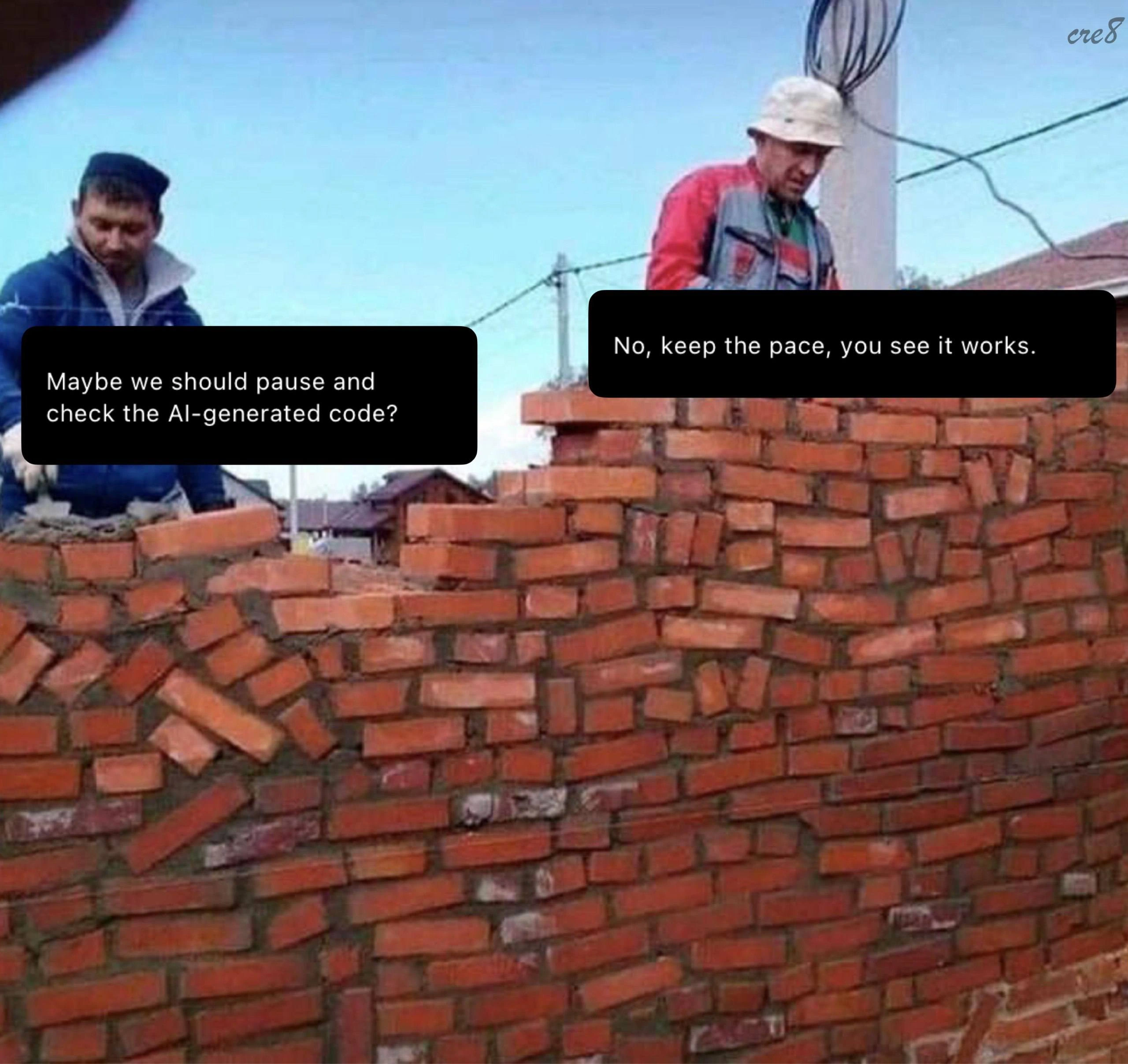 Keep the Pace: AI-Generated Bricklaying That 'Works'
