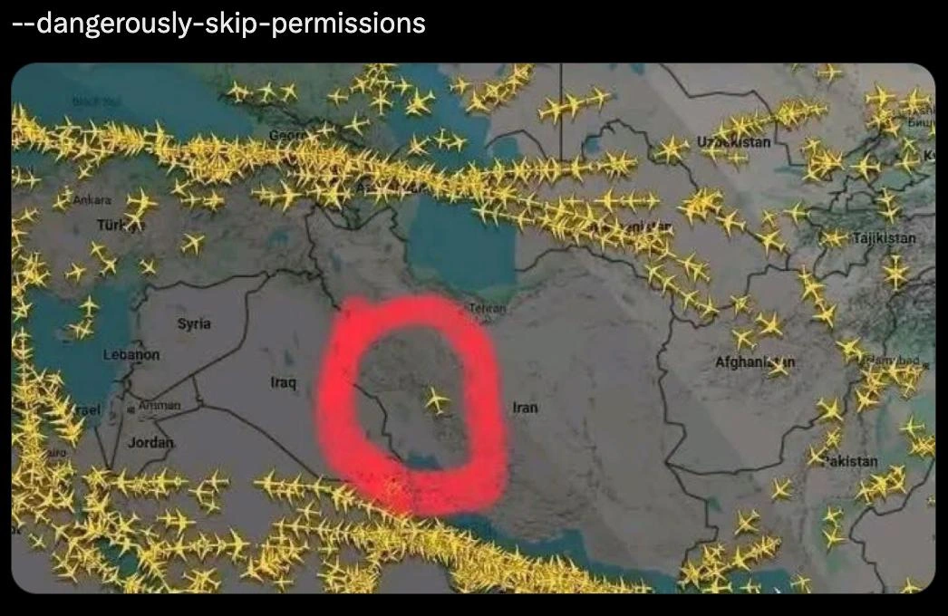 Lone Plane Over Closed Airspace: --dangerously-skip-permissions