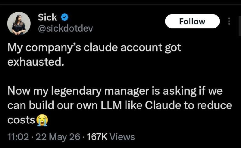 Manager's Solution to Exhausted Claude Quota: Just Build Our Own LLM
