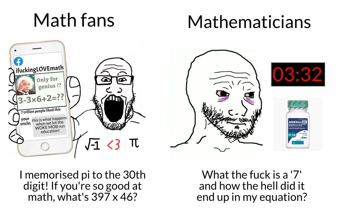Math Fans Versus Actual Mathematicians