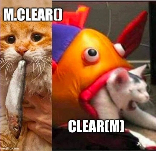 When clear(m) eats more memory than the variable it should free
