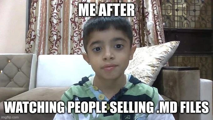 Me After Watching People Sell .md Files