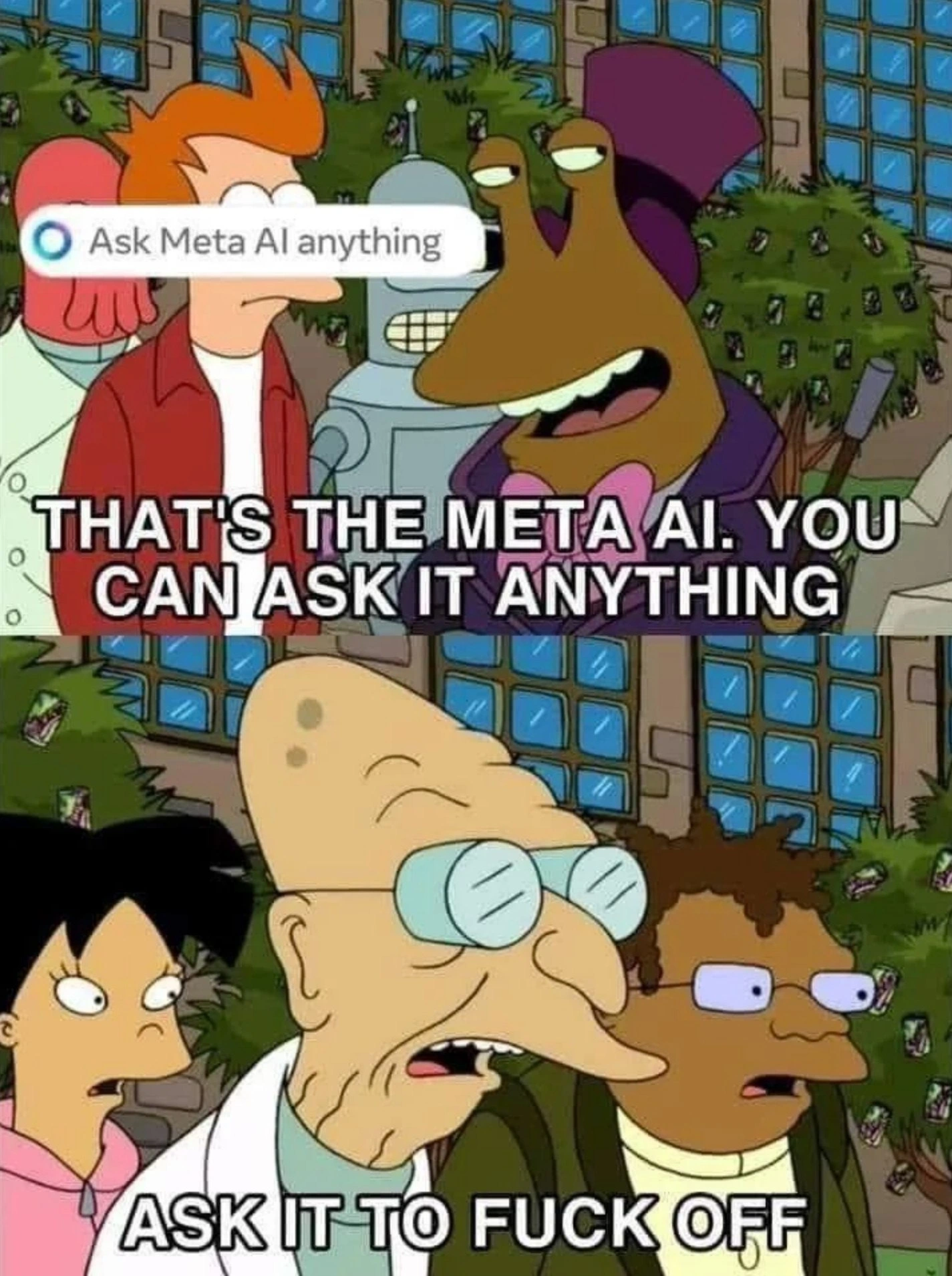 Futurama Professor's Blunt Feedback on Meta AI