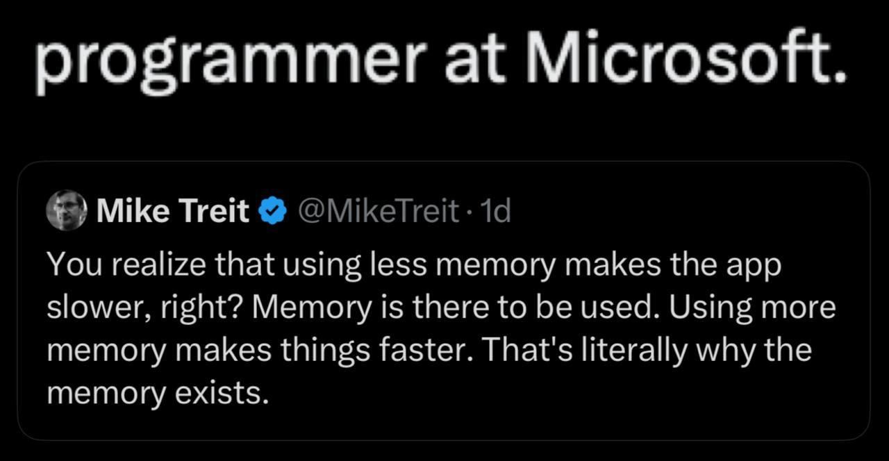 Microsoft Programmer: Memory Exists to Be Used