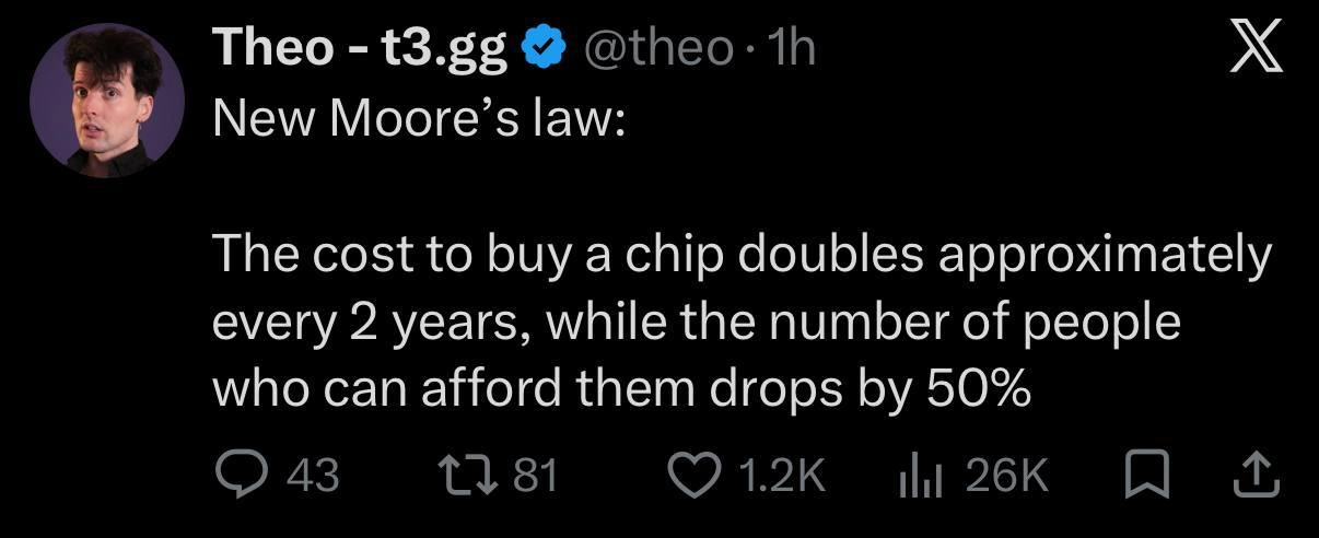 Moore's Law Now Scales Price, Not Access