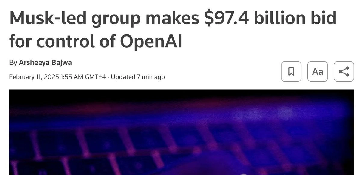 Musk-led consortium proposes $97.4B takeover of OpenAI, shaking the AI landscape