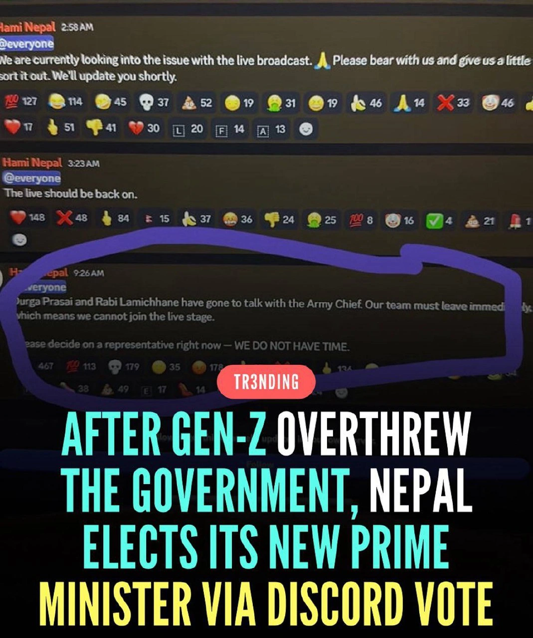 Nepal Gen-Z Overthrows Government, Elects PM Via Discord Vote