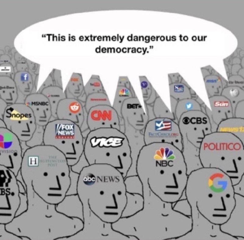 The Media and Big Tech NPC Choir on Democracy