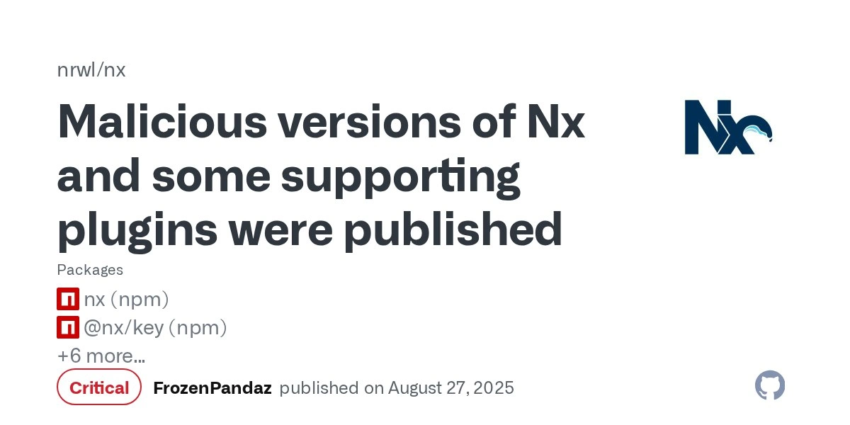 Nx Supply Chain Went Critical