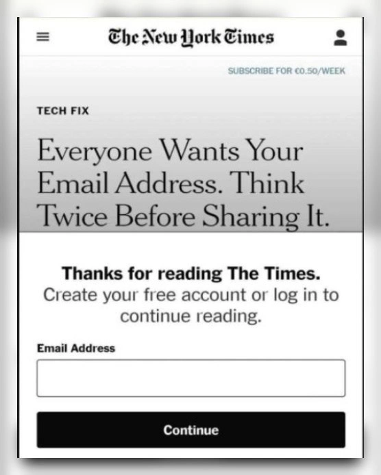 Irony Overflow: Article Warns Against Emails, Instantly Demands Yours Anyway