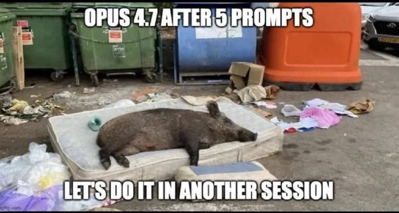 Opus 4.7 After 5 Prompts: Let's Do It in Another Session