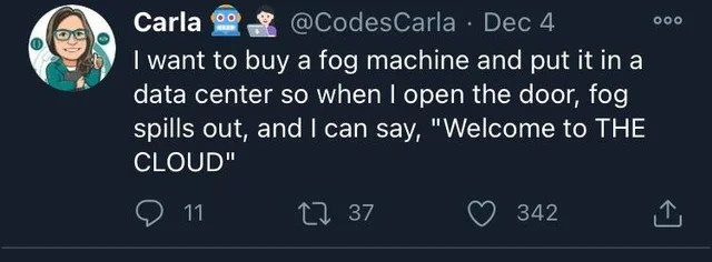 Welcome to the Literal Cloud: A Data Center with a Fog Machine