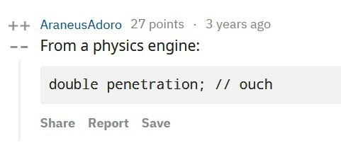 Unfortunate Variable Names in Physics Engines