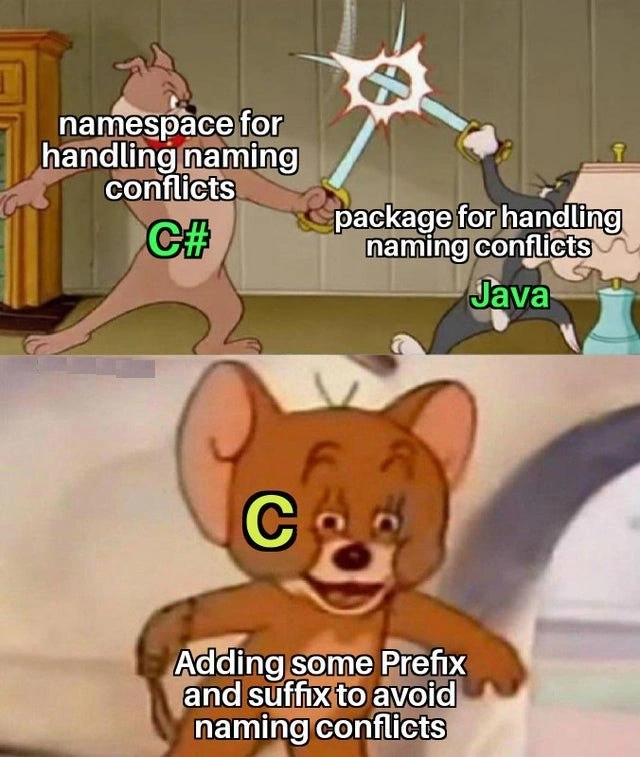 Language Features vs. C-Style Naming Conventions