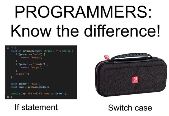 When “switch case” isn’t about control flow, but Nintendo luggage