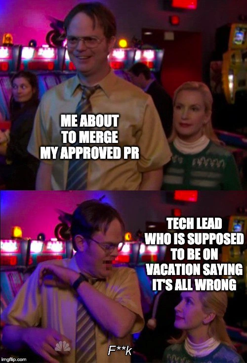 The vacationing tech lead's surprise review