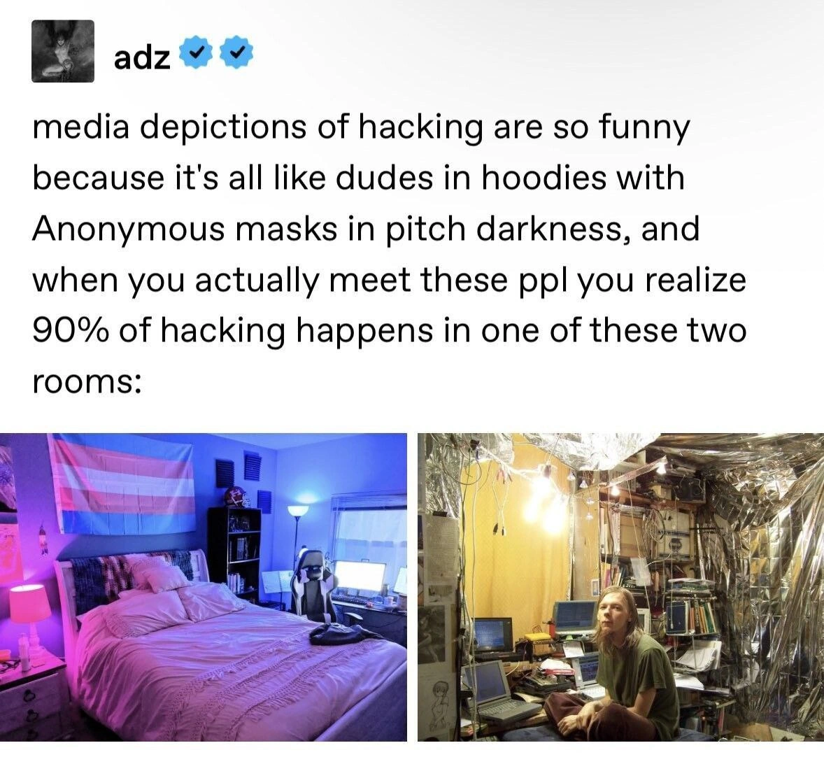 Hacking: Cozy Gamer Bedroom or Tinfoil-Covered Basement? Media Myths Exploded