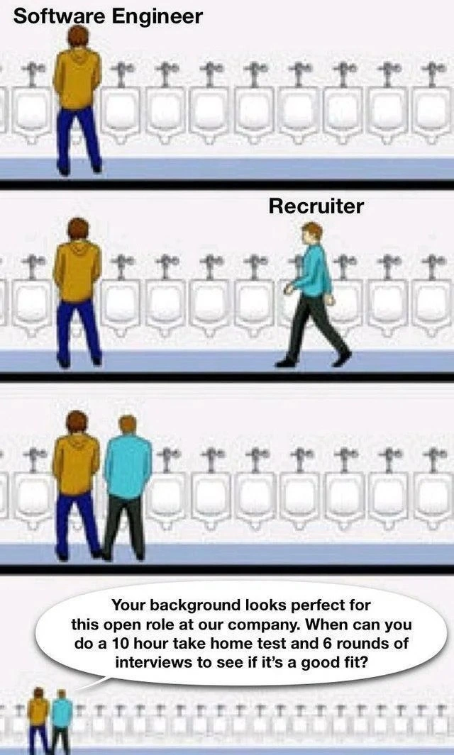 When recruiters invade personal space with ridiculous six-round interview requests