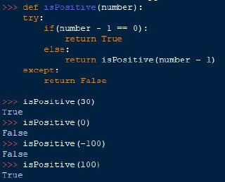 Recursion abuse: the most inefficient way to check if a number is positive