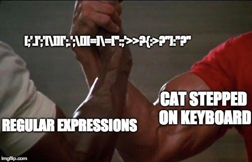 Regular Expressions vs. Cat on Keyboard: The Unreadable Alliance