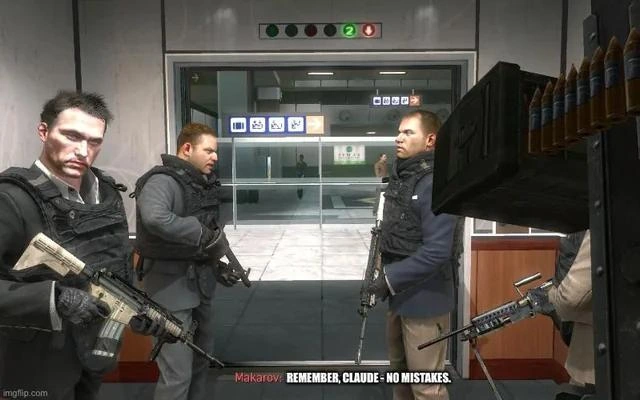 Remember Claude No Mistakes -- COD Modern Warfare Airport Scene AI Edition