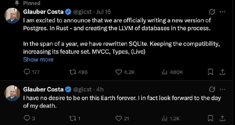 Rewrite Postgres in Rust, Then Look Forward to Death