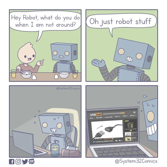 Robot quietly moves 200GB through a USB hub when no one’s watching