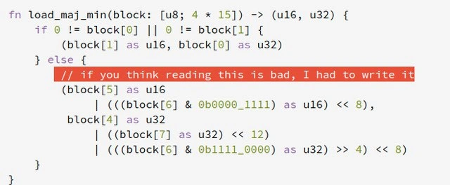 Rust bitwise function: Comment says reading hurts, writing it was even worse