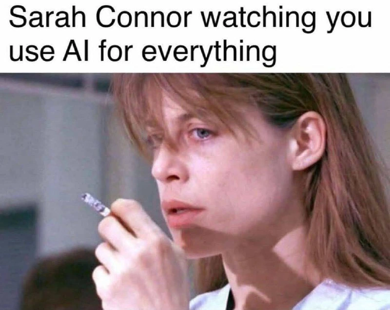 Sarah Connor's Silent Judgment of Your AI Habit