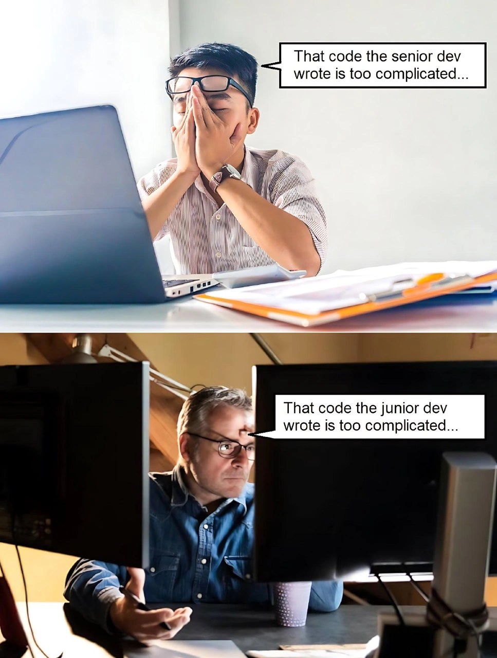Senior Dev Code Too Complex, Junior Dev Code Also Too Complex