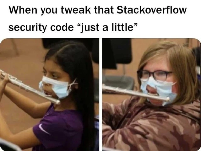 Tweaking a StackOverflow security snippet ends in a musical disaster performance