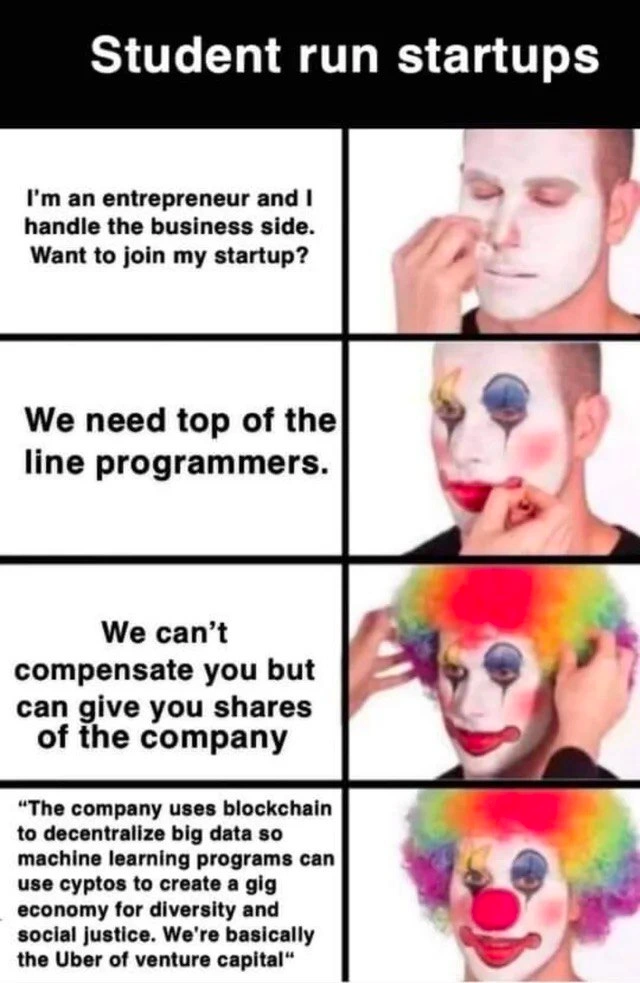 When the campus startup pitch evolves into full-on buzzword clowning