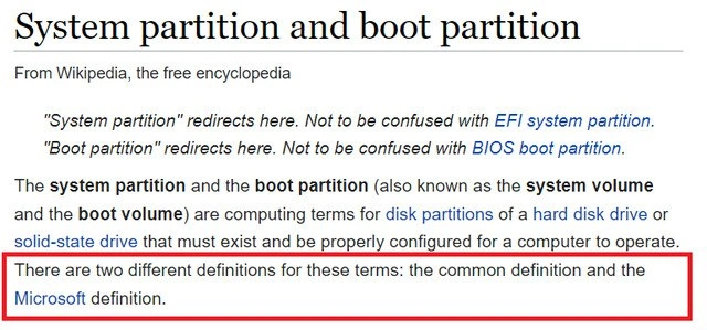 Microsoft's Alternative Facts About System And Boot Partitions, Again Explained