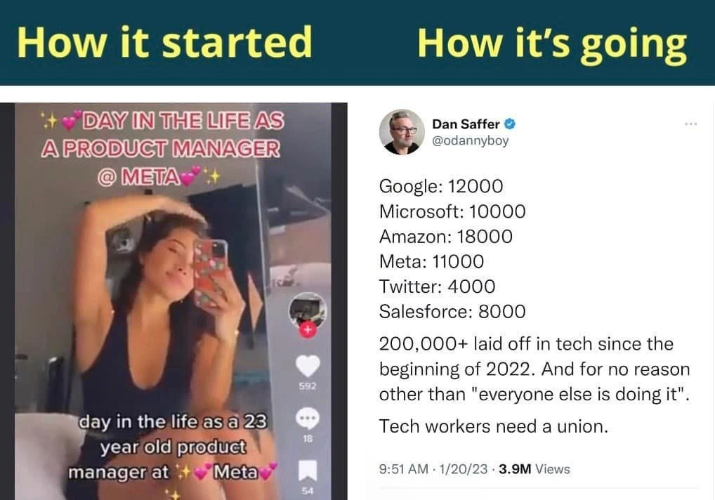 From glam PM TikTok to brutal big-tech layoff stats: how 2023 hit hard