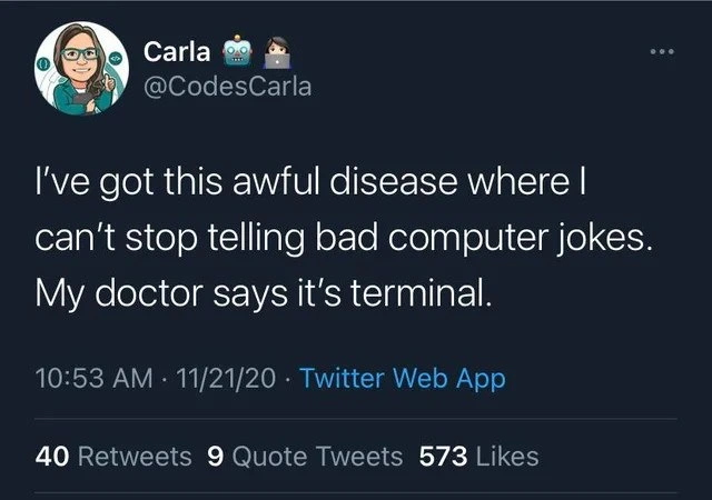 A terminally funny developer joke