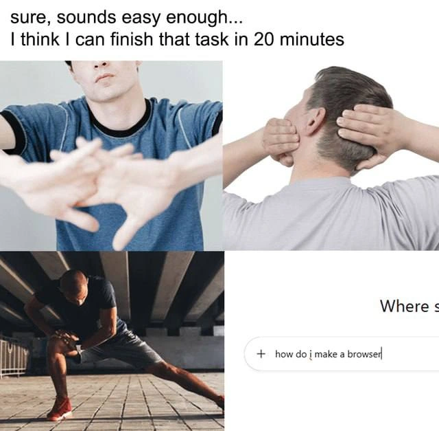 Developer Confidence Warm-Up Routine Before Googling How to Make a Browser