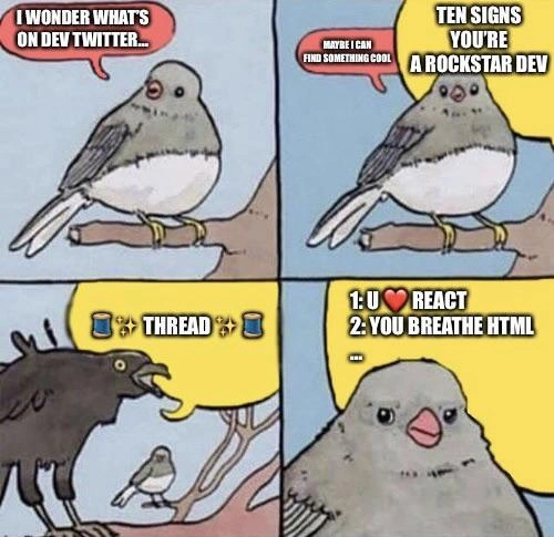Dev Twitter Threads: From Hopeful Scroll to Buzzword Rockstar Checklist Disappointment
