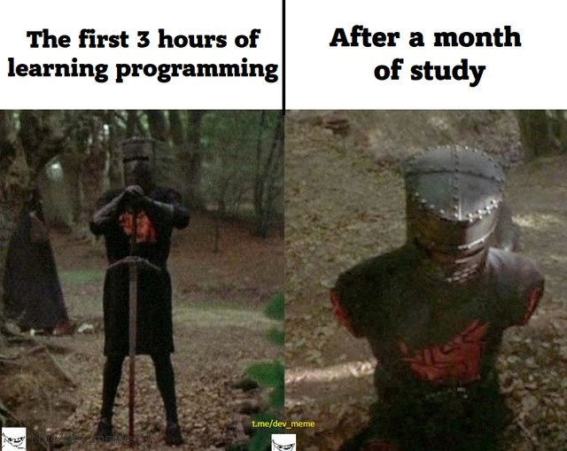 Confidence crash: first 3 hours coding vs one month of learning