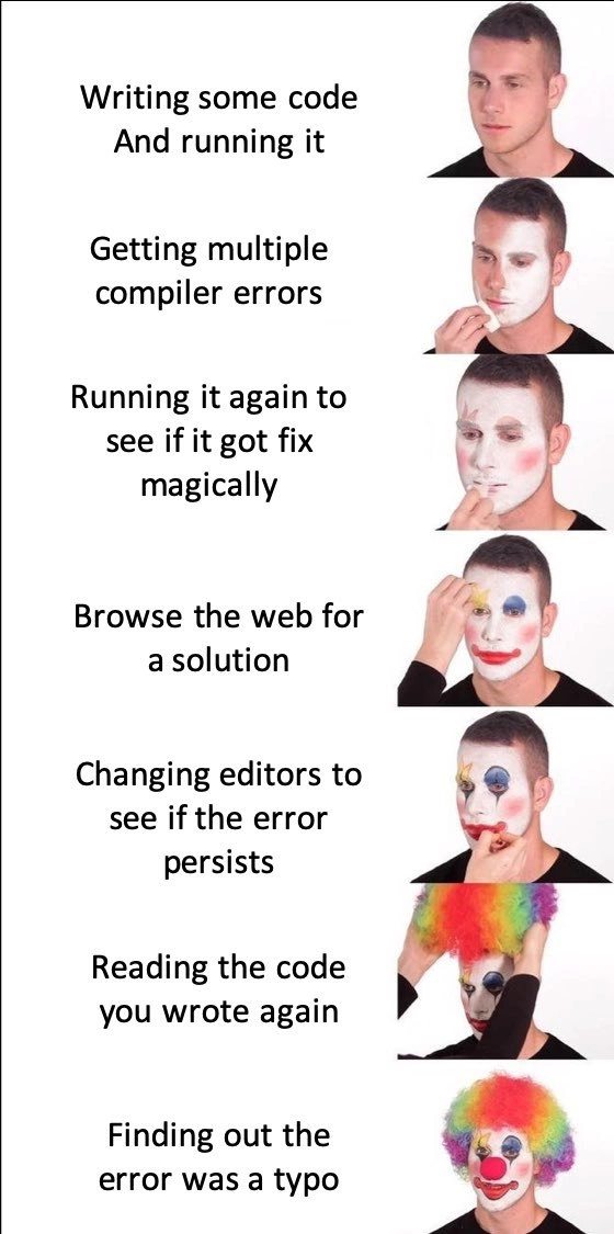 The Seven Stages of Debugging a Typo