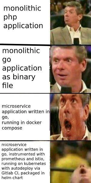 Architect reaction to every new buzzword in the Go deploy stack