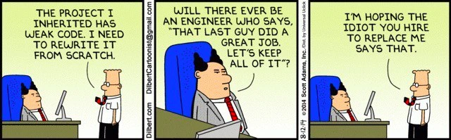 Inherited legacy code? Obviously rewrite it from scratch, says every new developer
